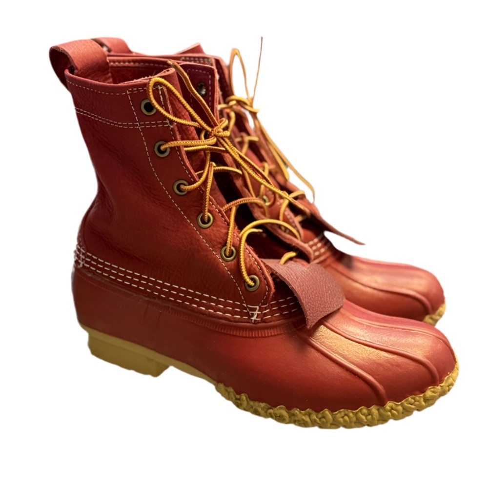 Rare Women's L.L. Bean Limited Edition 8" Heart Red Duck Boots Size 8